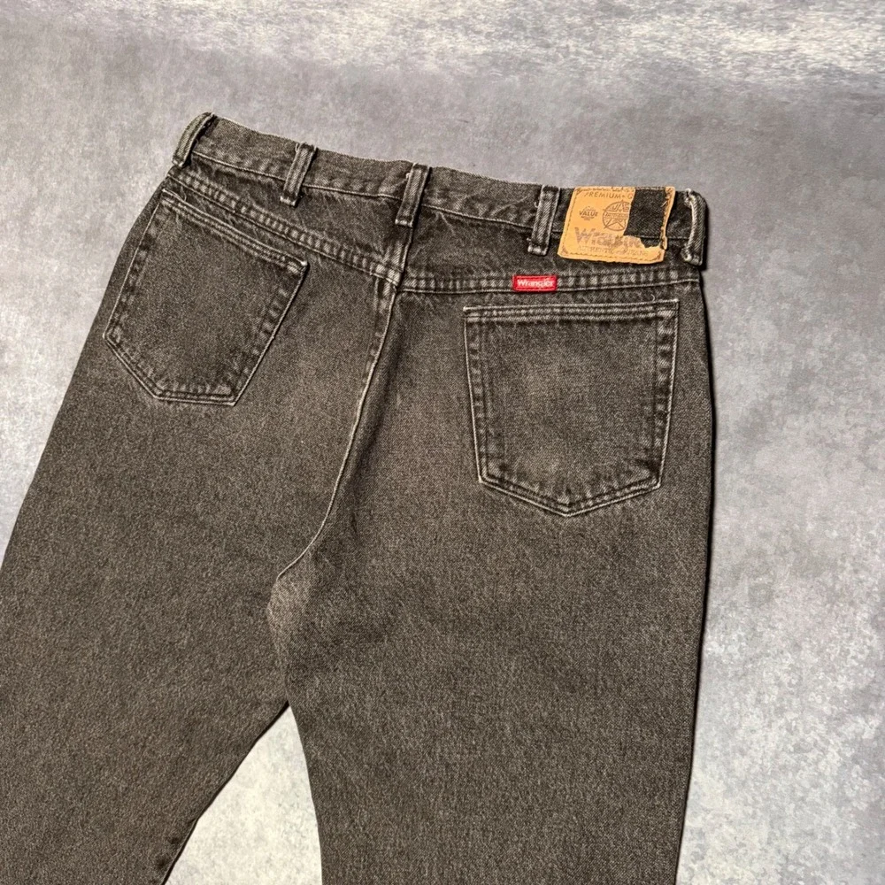 Vintage‎ Wrangler Black Jeans Mens 34x32 Made in USA 100% Cotton Faded